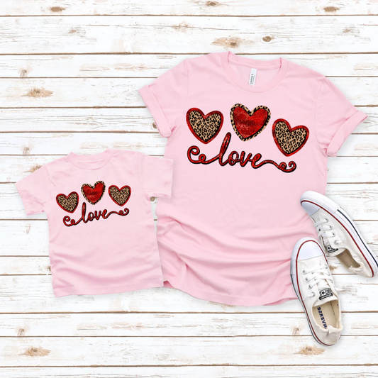 Youth Leopard Heart Tshirt