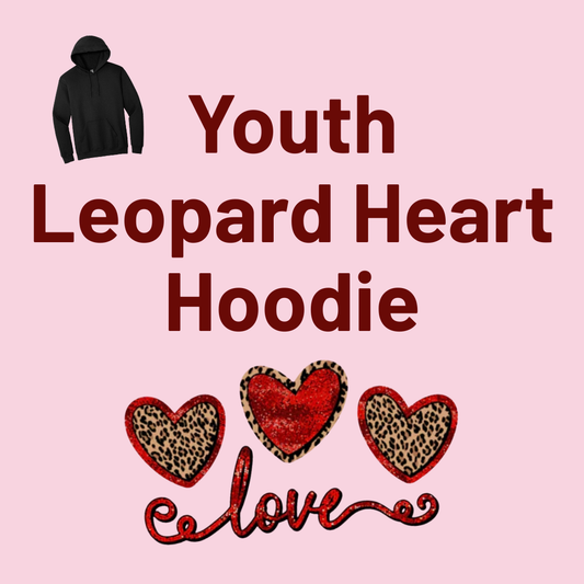 Youth Leopard Heart Hoodie
