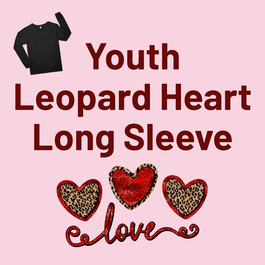 Youth Leopard Heart Long Sleeve Tshirt